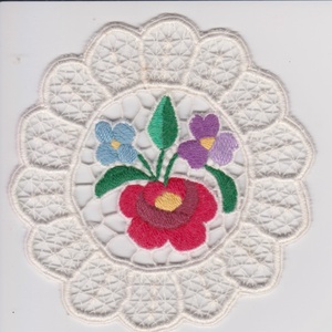 Kalocsai kis kerek terítő (vintage) - Meska.hu