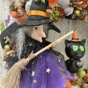 Seprűs Hilda és Kormi macska - otthon & életmód - dekoráció - halloween - halloweeni ajtódíszek és ablakdíszek - Meska.hu
