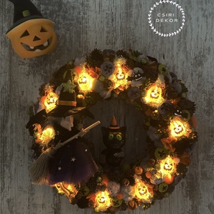 Seprűs Hilda és Kormi macska - otthon & életmód - dekoráció - halloween - halloweeni ajtódíszek és ablakdíszek - Meska.hu