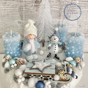 Téli móka-adventi asztaldísz - Meska.hu