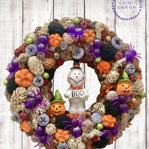 BOO-szellemes, halloweeni ajtódísz - otthon & életmód - dekoráció - ajtó- és ablak dekoráció - ajtódísz & kopogtató - Meska.hu