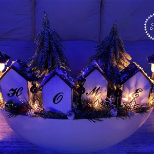 Téli otthon-asztaldísz - karácsony - adventi díszek - adventi asztaldísz - Meska.hu