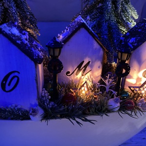 Téli otthon-asztaldísz - karácsony - adventi díszek - adventi asztaldísz - Meska.hu