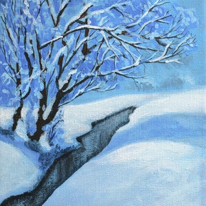 Havas táj, Művészet, Festmény, Akril, Festészet, MESKA