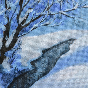 Havas táj - művészet - festmény - akril - Meska.hu