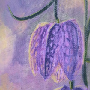 Kockás liliom - művészet - festmény - akril - Meska.hu