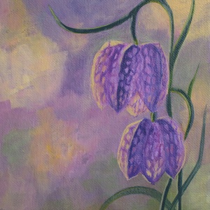 Kockás liliom, Művészet, Festmény, Akril, Festészet, MESKA