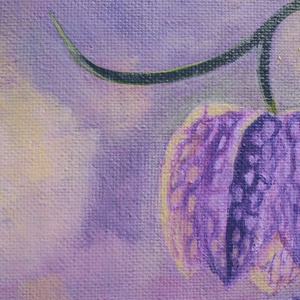 Kockás liliom - művészet - festmény - akril - Meska.hu