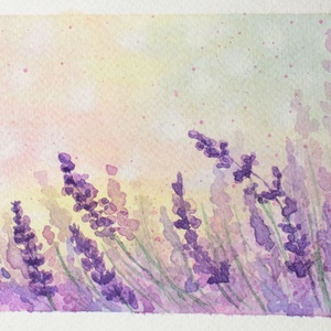 Levendulás mini festmény, Művészet, Festmény, Akvarell, Festészet, MESKA