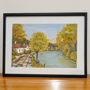 Falusi utca részlet ll., Művészet, Festmény, Olajfestmény, Festészet, MESKA