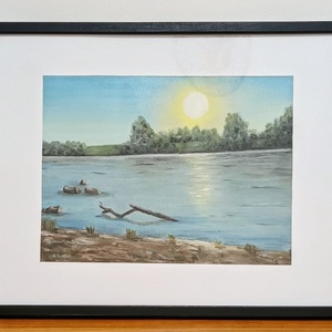 Tisza part részlet , Művészet, Festmény, Olajfestmény, Festészet, MESKA