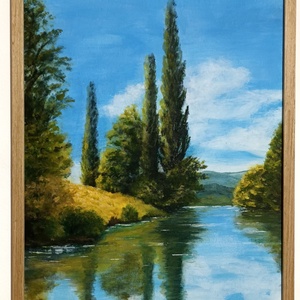 Mediterrán nyár, Művészet, Festmény, Akril, Festészet, MESKA