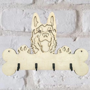 Németjuhász alakú fali kulcsakasztó, kulcstartó - otthon & életmód - dekoráció - fali és függő dekoráció - fali kulcstartó - Meska.hu