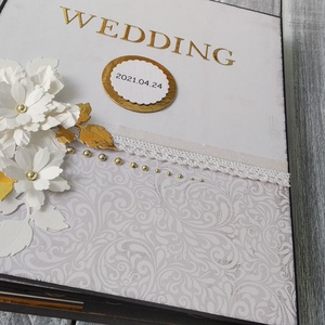 ESKÜVŐRE Scrapbook album - Fekete-fehér-arany - Meska.hu
