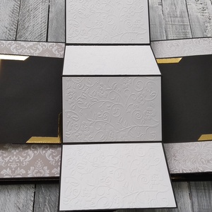 ESKÜVŐRE Scrapbook album - Fekete-fehér-arany - esküvő - emlék & ajándék - vendégkönyv - Meska.hu