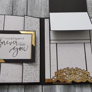 ESKÜVŐRE Scrapbook album - Fekete-fehér-arany - esküvő - emlék & ajándék - vendégkönyv - Meska.hu