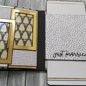 ESKÜVŐRE Scrapbook album - Fekete-fehér-arany - esküvő - emlék & ajándék - vendégkönyv - Meska.hu