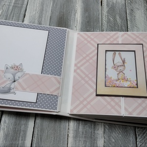 Kislány baba album bohó állatokkal - scrapbook fotóalbum - otthon & életmód - papír, írószer - album & fotóalbum - Meska.hu