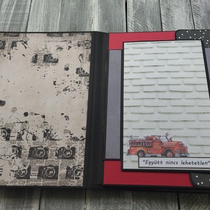 A Mi történetünk - Tűzoltóknak Nagy Tisztelettel - Scrapbook Fotó/emlékalbum  - otthon & életmód - papír, írószer - album & fotóalbum - Meska.hu