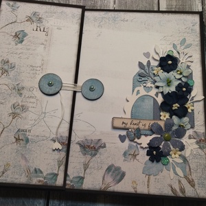 Készleten - Teal, azaz zöldeskék Pillangós - nevű Scrapbook fotó/emlékalbum - Meska.hu