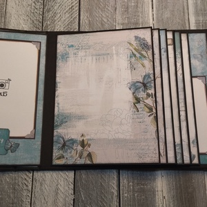 Készleten - Teal, azaz zöldeskék Pillangós - nevű Scrapbook fotó/emlékalbum - otthon & életmód - papír, írószer - album & fotóalbum - Meska.hu