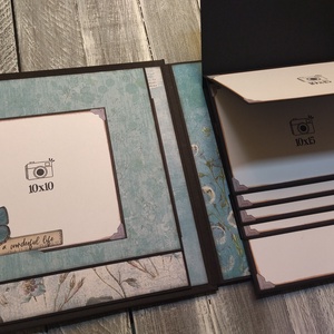 Készleten - Teal, azaz zöldeskék Pillangós - nevű Scrapbook fotó/emlékalbum - otthon & életmód - papír, írószer - album & fotóalbum - Meska.hu