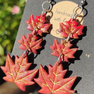 Falevelek fülbevaló  - Meska.hu