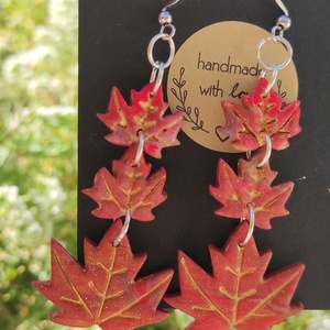 Falevelek fülbevaló  - ékszer - fülbevaló - lógó fülbevaló - Meska.hu