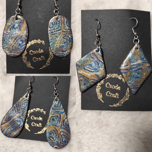 Kék varázs fülbevaló , Ékszer, Fülbevaló, Lógó fülbevaló, Ékszerkészítés, MESKA