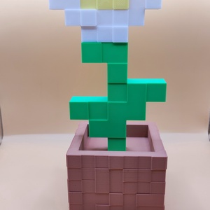 Minecraft Oxeye Daisy  Kockás Virág Dekoráció Cserepes Verzióban - esküvő - dekoráció - asztaldísz - Meska.hu