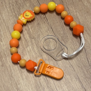 Cumilánc - sárga oroszlánnal, Baba - mama, Baba játékok, Cumilánc, Gyöngyfűzés, gyöngyhímzés, Ékszerkészítés, MESKA