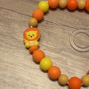 Cumilánc - sárga oroszlánnal - baba - mama - baba játékok - cumilánc - Meska.hu