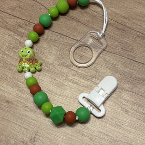 Cumilánc - zöld teknőssel, Baba - mama, Baba játékok, Cumilánc, Gyöngyfűzés, gyöngyhímzés, Ékszerkészítés, MESKA