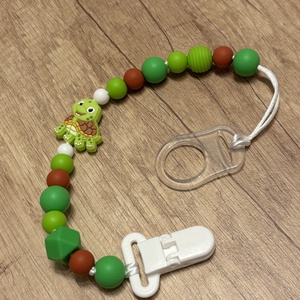 Cumilánc - zöld teknőssel - baba - mama - baba játékok - cumilánc - Meska.hu