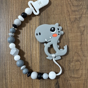 Rágcsalánc- dínós rágcsával, Baba - mama, Baba játékok, Cumilánc, Gyöngyfűzés, gyöngyhímzés, Ékszerkészítés, MESKA