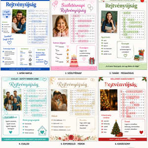 Egyedi Rejtvényújság Fotóval, Karácsony, Karácsonyi ajándékozás, Karácsonyi ajándékcsomagolás, Fotó, grafika, rajz, illusztráció, MESKA