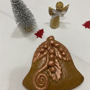 Kerámia mézes csengő/harang, Karácsony, Adventi díszek, Adventi asztaldísz, Mézeskalácssütés, Kerámia, MESKA