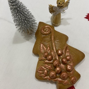 Kerámia mézes karácsonyfa, Karácsony, Adventi díszek, Adventi asztaldísz, Mézeskalácssütés, Kerámia, MESKA