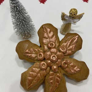 Kerámia mézes hópihe, Karácsony, Adventi díszek, Adventi asztaldísz, Kerámia, Mézeskalácssütés, MESKA