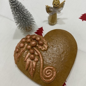 Mézeskalács szív, Karácsony, Adventi díszek, Adventi asztaldísz, Kerámia, Mézeskalácssütés, MESKA