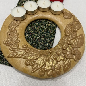 Mézeskalács koszorú - karácsony - adventi díszek - adventi asztaldísz - Meska.hu