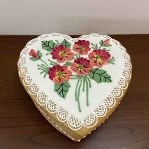Szív alakú mézeskalács doboz, Esküvő, Emlék & Ajándék, Doboz, Festészet, Mézeskalácssütés, MESKA
