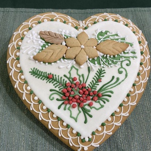 Szívalakú nagy mézeskalács - Meska.hu