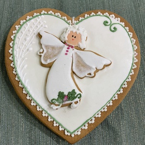 Szívalakú nagy mézeskalács - karácsony - adventi díszek - adventi asztaldísz - Meska.hu