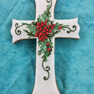 Mézeskalács kereszt, Karácsony, Adventi díszek, Adventi ajtódísz, Mézeskalácssütés, MESKA