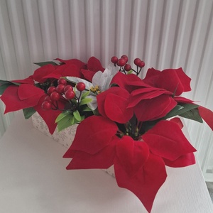Mikulásvirág virágcsokor, doboz, box , kosár - karácsony - adventi díszek - adventi asztaldísz - Meska.hu