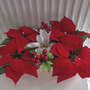 Mikulásvirág virágcsokor, doboz, box , kosár - karácsony - adventi díszek - adventi asztaldísz - Meska.hu