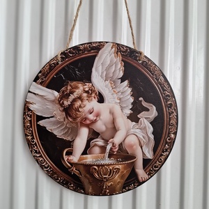 Angyali kopogtató, ajtódísz, ablakdísz - karácsony - adventi díszek - adventi ajtódísz - Meska.hu