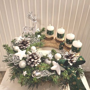 Adventi rénszarvas asztaldísz, ablakdísz, dekoráció - karácsony - adventi díszek - adventi asztaldísz - Meska.hu