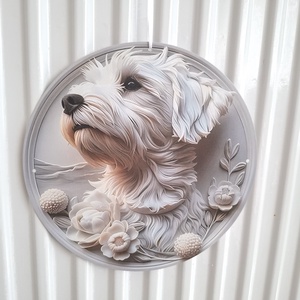 Bichon havanese kutyus kopogtató, ajtódísz, falikép 3D - otthon & életmód - dekoráció - ajtó- és ablak dekoráció - ajtódísz & kopogtató - Meska.hu